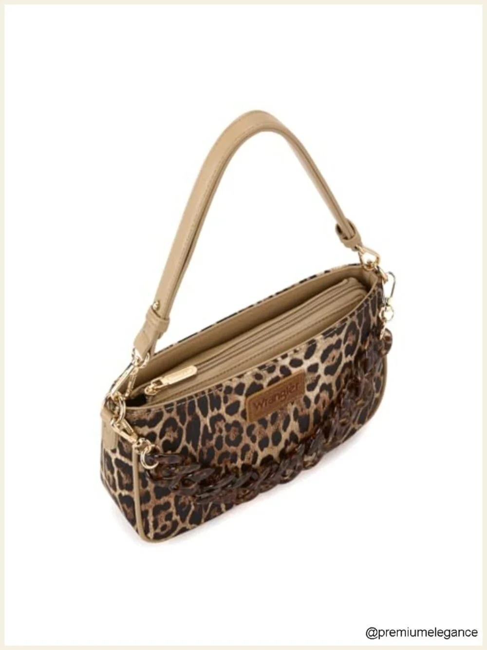 Faux Leather Small Shoulder Bag Hobo Clutch Purse with Acrylic Chain Strap